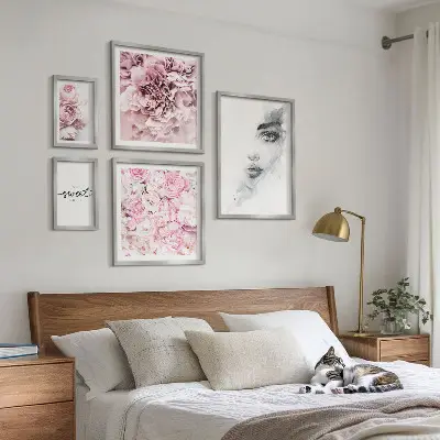 Bilderset für das Sofa florales Porträt für Zuhause