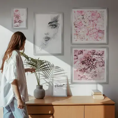 Bilderset für das Sofa florales Porträt für Zuhause