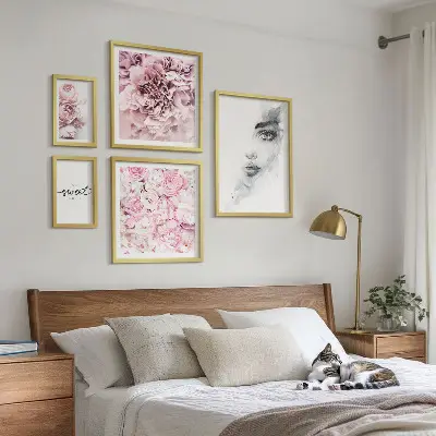 Bilderset für das Sofa florales Porträt für Zuhause