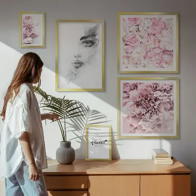 Bilderset für das Sofa florales Porträt für Zuhause