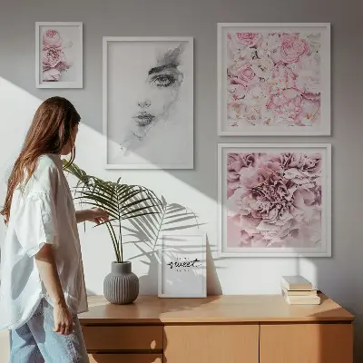 Bilderset für das Sofa florales Porträt für Zuhause