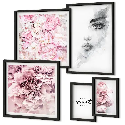 Bilderset für das Sofa florales Porträt für Zuhause