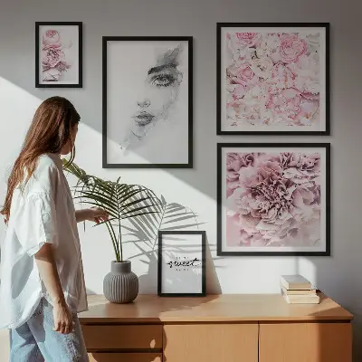 Bilderset für das Sofa florales Porträt für Zuhause