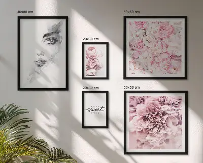 Bilderset für das Sofa florales Porträt für Zuhause