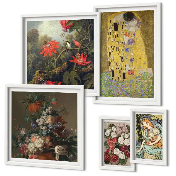 Bildergalerie-Set für die Wand mit Blumenkunstkompositionen