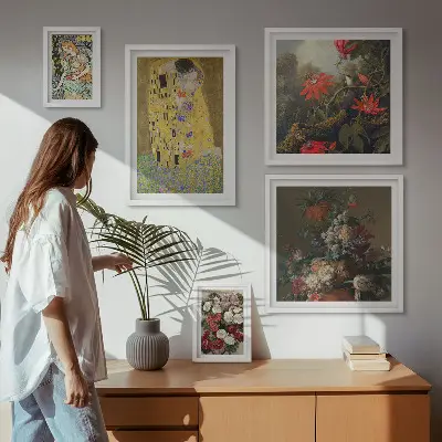 Bildergalerie-Set für die Wand mit Blumenkunstkompositionen