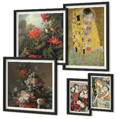 Bildergalerie-Set für die Wand mit Blumenkunstkompositionen
