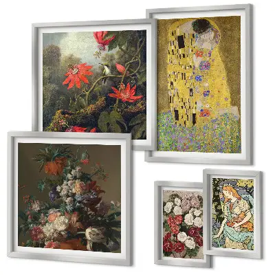 Bildergalerie-Set für die Wand mit Blumenkunstkompositionen