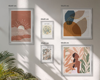 Modernes wandbilder-set abstrakte Pflanzenmotive im Boho-Stil