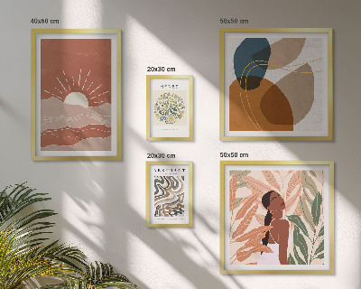 Modernes wandbilder-set abstrakte Pflanzenmotive im Boho-Stil