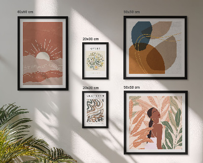 Modernes wandbilder-set abstrakte Pflanzenmotive im Boho-Stil