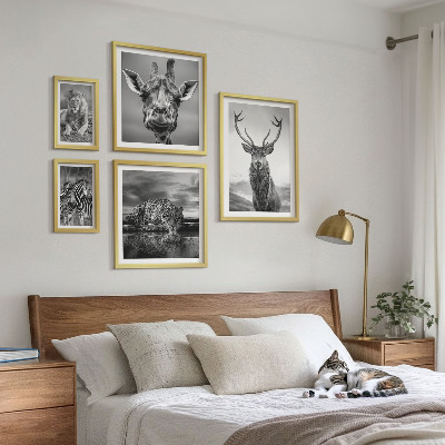 Bildergalerie-set für die wand Schwarz-Weiß-Tiere Natur