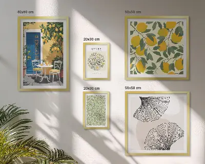 Modernes Wandbilder-Set mit stilvollen Pflanzenmotiven