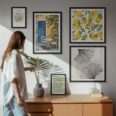 Modernes wandbilder-set Stilvolle Pflanzenmotive