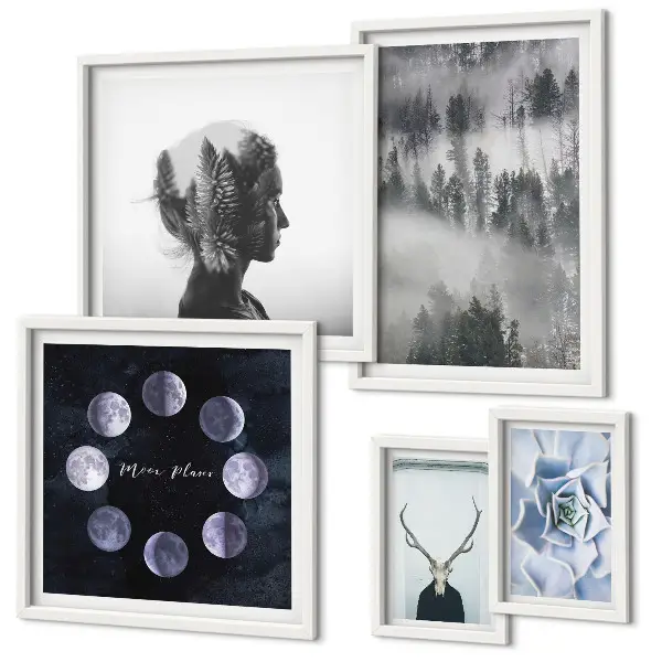 Bildergalerie-Set für die Wand mit Naturwald-Raummotiven