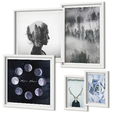 Bildergalerie-Set für die Wand mit Naturwald-Raummotiven