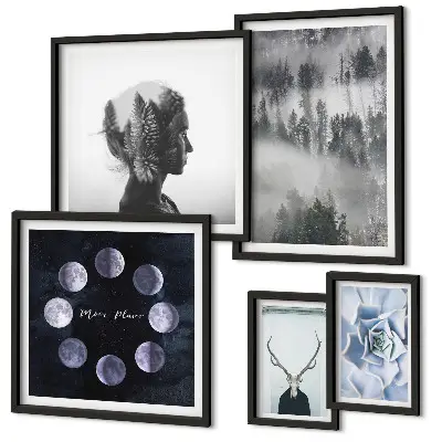 Bildergalerie-Set für die Wand mit Naturwald-Raummotiven