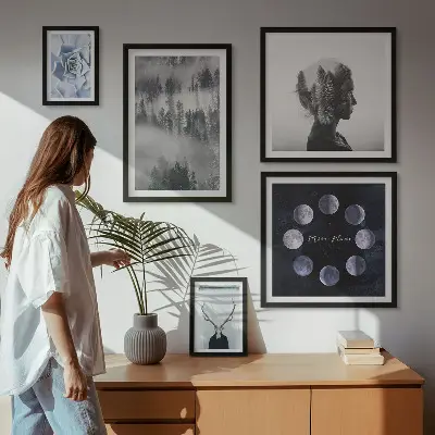 Bildergalerie-Set für die Wand mit Naturwald-Raummotiven