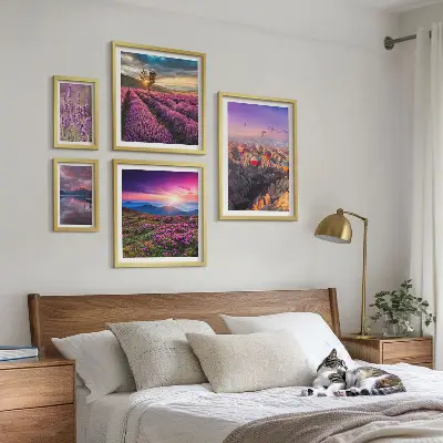 Lavendel-Ballonlandschaft Bilderset fürs Sofa