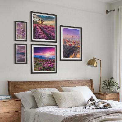Bilderset fürs sofa Lavendel-Ballonlandschaft