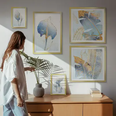 Bilderset für das Sofa stilvolle Blumen in zarter Natur