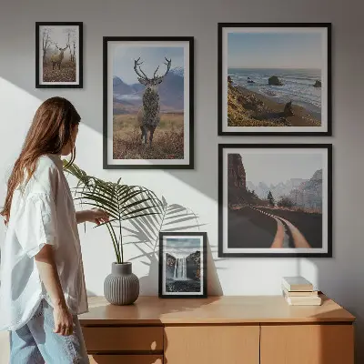 Bilderset fürs Sofa mit Motiven von Natur, Wildtieren und Landschaften
