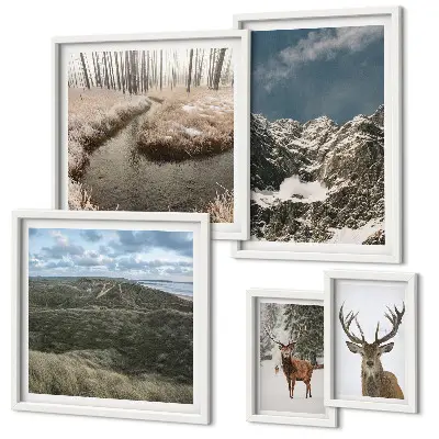 Wandbilder-Set Wilde Natur mit majestätischen Bergen