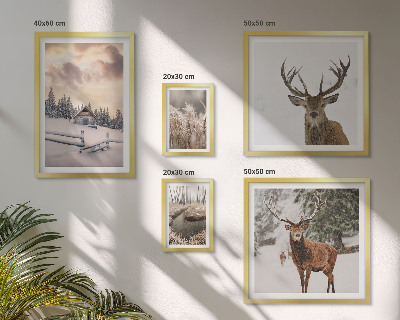 Modernes wandbilder-set Winterlandschaften mit Hirschen