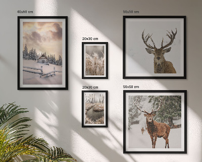 Modernes wandbilder-set Winterlandschaften mit Hirschen