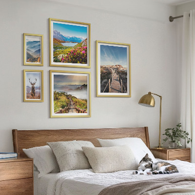 Bildergalerie-set für die wand Landschaften aus Bergen und wilden Wäldern