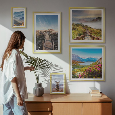 Bildergalerie-set für die wand Landschaften aus Bergen und wilden Wäldern