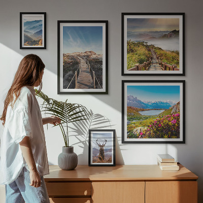 Bildergalerie-set für die wand Landschaften aus Bergen und wilden Wäldern