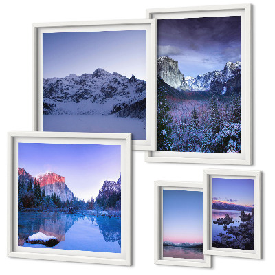 Modernes wandbilder-set Bergseen, Wälder, Landschaften