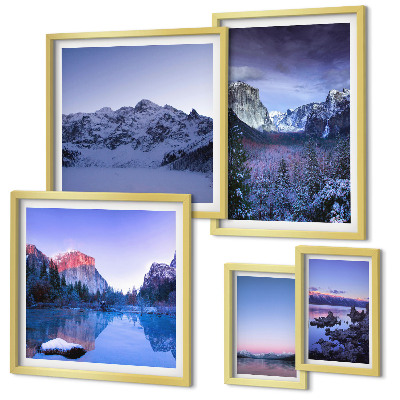 Modernes wandbilder-set Bergseen, Wälder, Landschaften