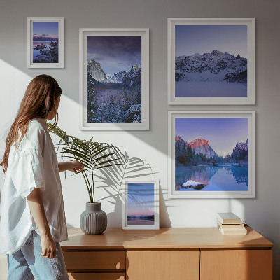 Modernes wandbilder-set Bergseen, Wälder, Landschaften