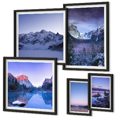 Modernes wandbilder-set Bergseen, Wälder, Landschaften