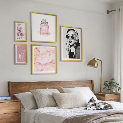 Bilderset fürs sofa Stilvolle Akzente in Rosa