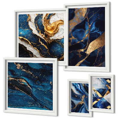 Bildergalerie-set für die wand Abstrakte blaue Muster