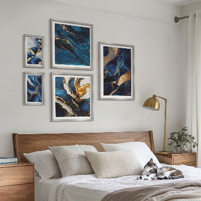 Bildergalerie-set für die wand Abstrakte blaue Muster