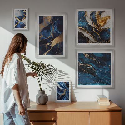Bildergalerie-set für die wand Abstrakte blaue Muster