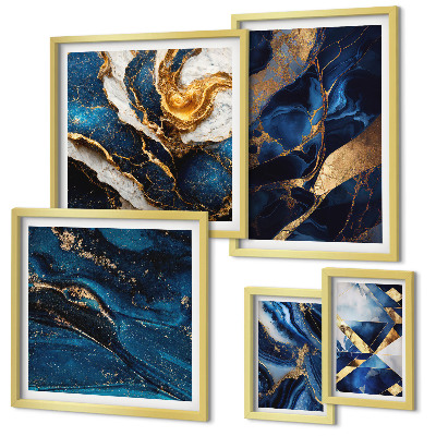 Bildergalerie-set für die wand Abstrakte blaue Muster