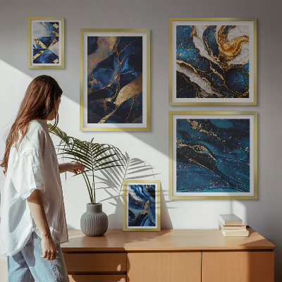 Bildergalerie-set für die wand Abstrakte blaue Muster