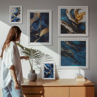 Bildergalerie-set für die wand Abstrakte blaue Muster