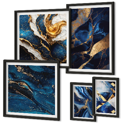 Bildergalerie-set für die wand Abstrakte blaue Muster