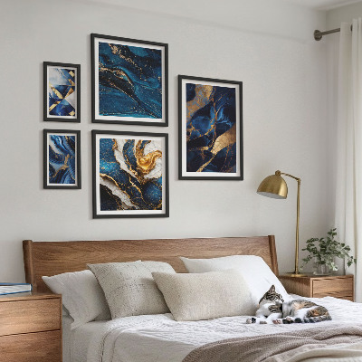 Bildergalerie-set für die wand Abstrakte blaue Muster