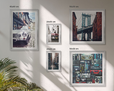 Bildergalerie-set für die wand Stilvolle Autos und Straßenarchitektur