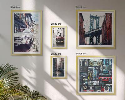 Bildergalerie-set für die wand Stilvolle Autos und Straßenarchitektur