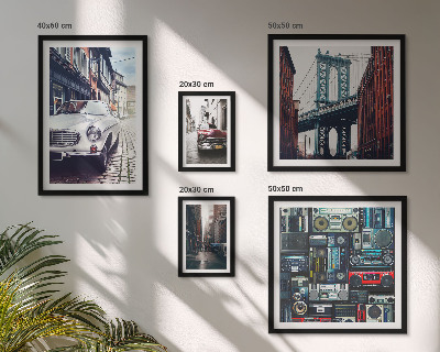 Bildergalerie-set für die wand Stilvolle Autos und Straßenarchitektur