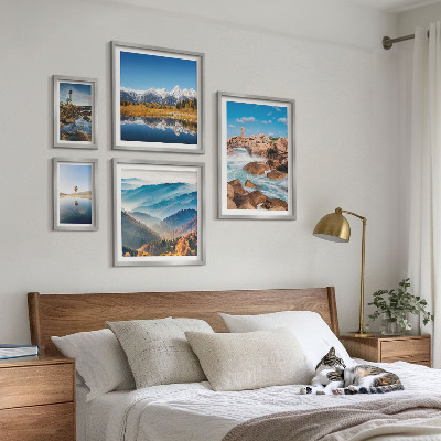 Modernes wandbilder-set Natürliche Berge, Leuchttürme am Meer