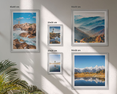 Modernes wandbilder-set Natürliche Berge, Leuchttürme am Meer